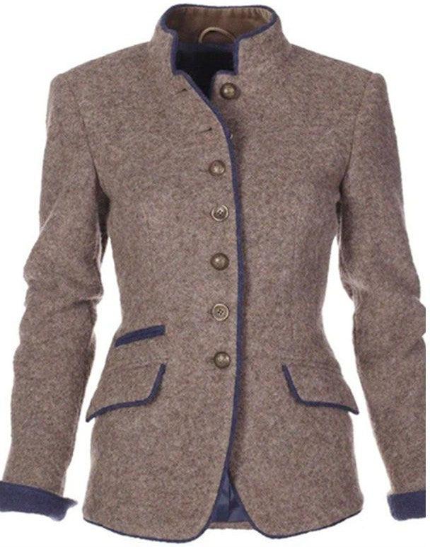 Wójcik™ | Elegancki kardigan z wysokim kołnierzem